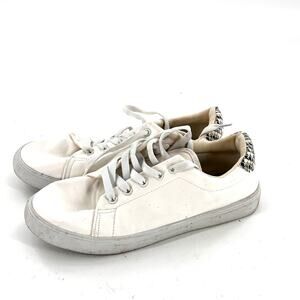 Sole Mates Lace Up Sneakers 7 White Gray Snake Womens Comfort Travel